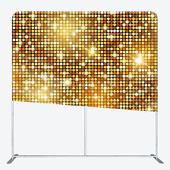 Aperturee - Aperturee Gold Sequins Sparkle Party Tension Fabric Backdrop