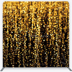 Aperturee - Aperturee Golden Bokeh Lights Sparkling Square Double-Sided Backdrop Elegant Festive Party Celebration Decor