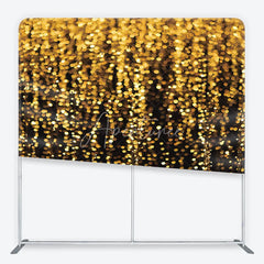 Aperturee - Aperturee Golden Bokeh Lights Sparkling Square Double-Sided Backdrop Elegant Festive Party Celebration Decor
