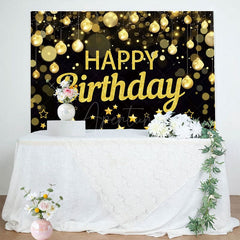 Aperturee - Aperturee Golden Bokeh Vibe Lights Happy Birthday Backdrop