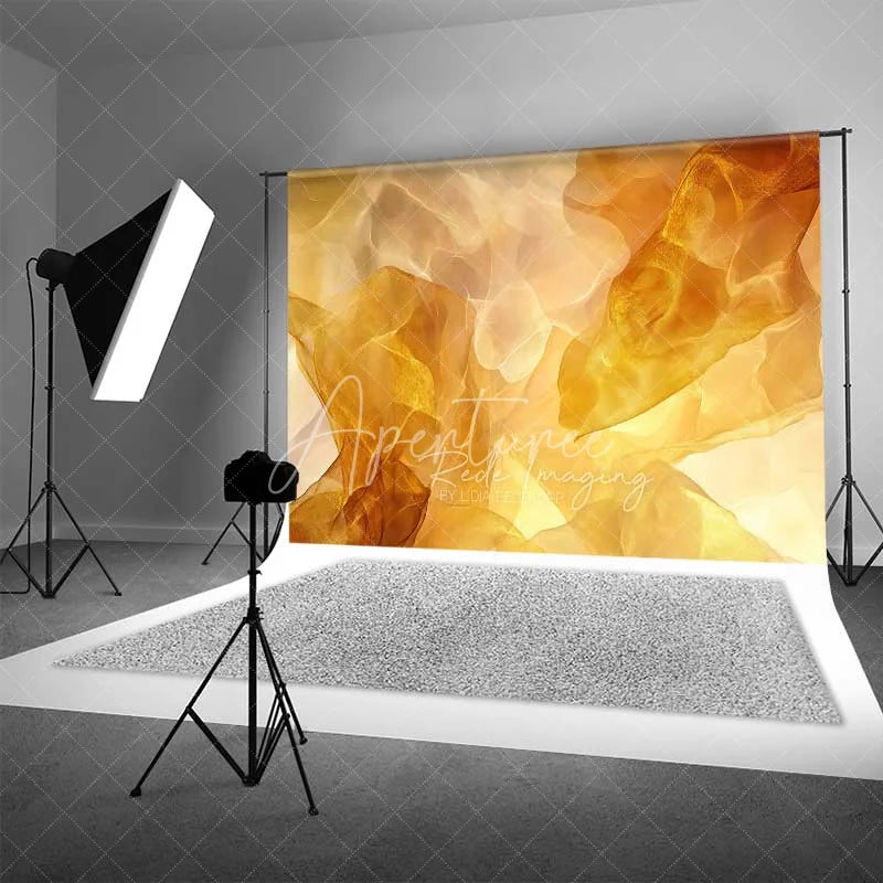Aperturee - Aperturee Golden Flowing Abstract Fluid Texture Backdrop Elegant Light Photography Background Modern Party Decor