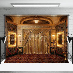Aperturee - Aperturee Golden Sequin Curtain Grand Palace Theatre Photography Backdrop Art Deco Glamour Awards Night Party Decor