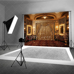Aperturee - Aperturee Golden Sequin Curtain Grand Palace Theatre Photography Backdrop Art Deco Glamour Awards Night Party Decor