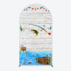 Aperturee - Aperturee Gone Fishing Arch Backdrop Bass Fishing Theme Baby Shower Birthday Party Decor