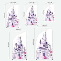 Aperturee Aperturee Gorgeous Castle Princess Birthday Half Moon Arch Backdrop