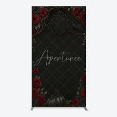 Aperturee - Aperturee Gothic Red Roses and Black Crow Rectangle Backdrop Dark Floral Halloween Birthday Party Decor and Photo Booth