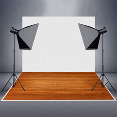Aperturee - Aperturee Gradient Red Brown Wood Rubber Floor Mat For Photo