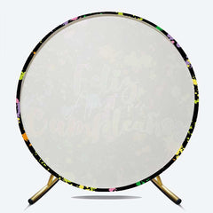 Aperturee Aperturee Graffiti Feliz Cumplcanos Round Birthday Backdrop