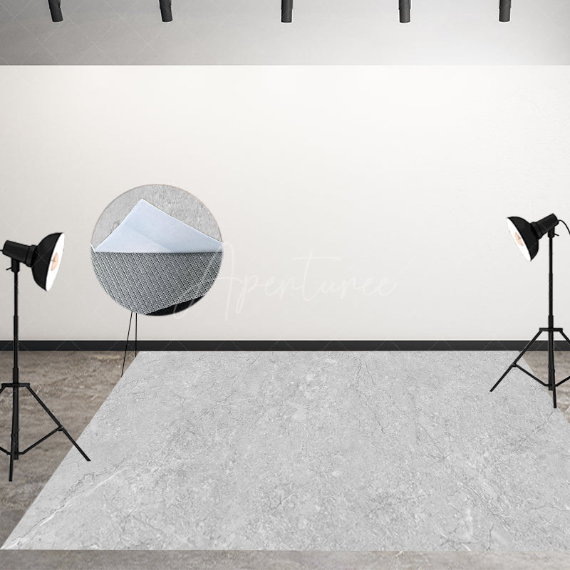 Aperturee - Aperturee Gray Marble Crack Simple Photo Fabric Floor Backdrop