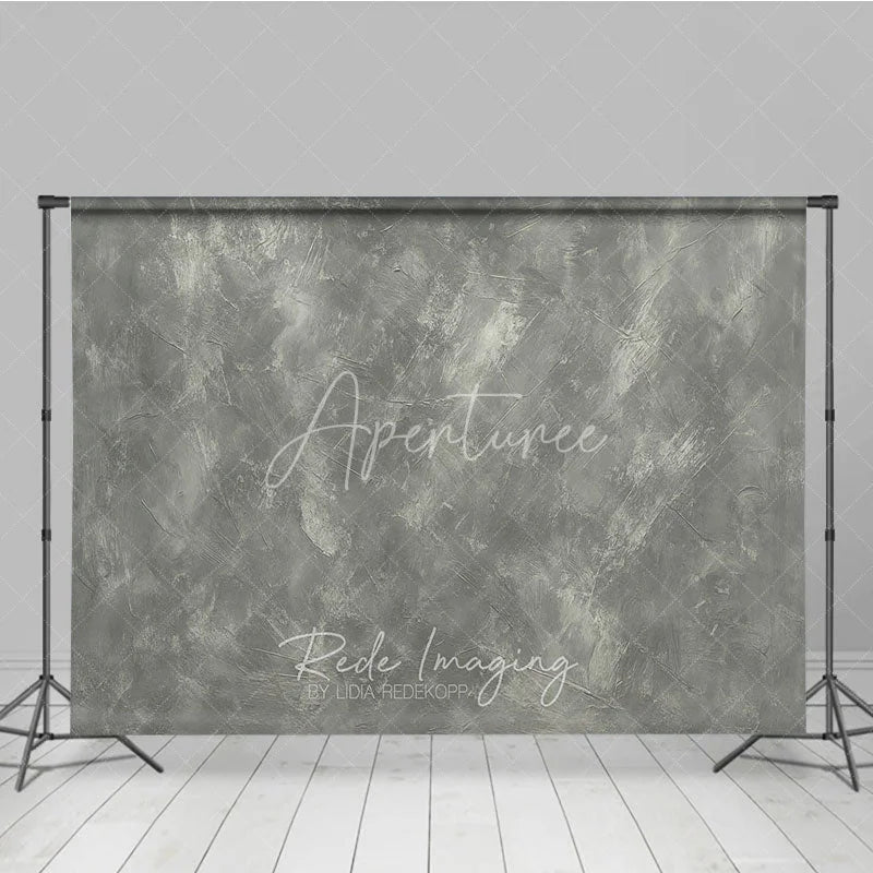 Aperturee - Aperturee Gray Textured Abstract Photography Backdrop Distressed Concrete Plaster Wall Background for Studio Portraits