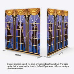 Aperturee - Aperturee Great Gatsby Roaring 20s Tension Fabric Backdrop Art Deco Dancing Couple Silhouette Party Decorations