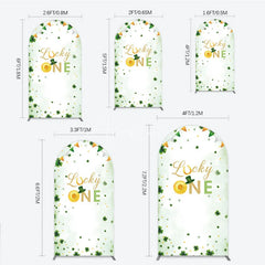Aperturee - Aperturee Green and Gold Lucky ONE St. Patrick’s Day Arch Backdrop Kit Shamrock First Birthday Party Decor