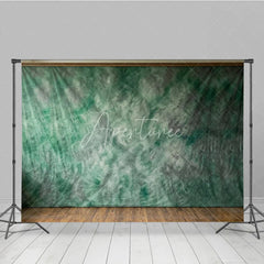 Aperturee - Aperturee Green and Grey Abstract Mottled Photography Backdrop Artistic Textured Studio Prop for Professional Portrait Sessions