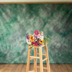 Aperturee - Aperturee Green and Grey Abstract Mottled Photography Backdrop Artistic Textured Studio Prop for Professional Portrait Sessions
