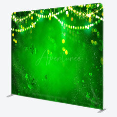 Aperturee - Aperturee Green Bokeh Clover St Patricks Pillow Cover Backdrop