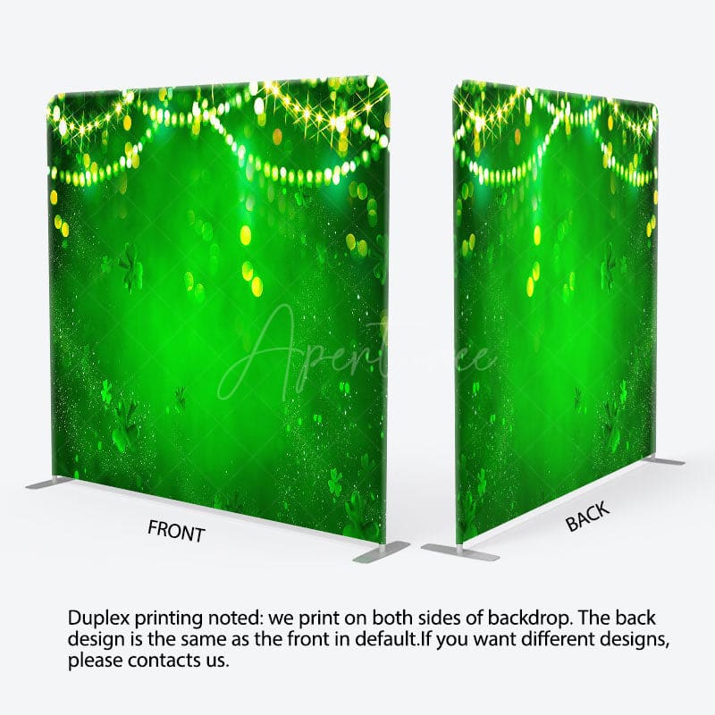 Aperturee - Aperturee Green Bokeh Clover St Patricks Pillow Cover Backdrop