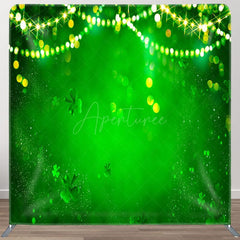 Aperturee - Aperturee Green Bokeh Clover St Patricks Pillow Cover Backdrop