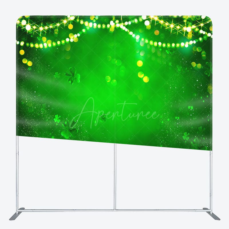 Aperturee - Aperturee Green Bokeh Clover St Patricks Pillow Cover Backdrop