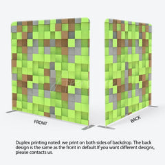 Aperturee - Aperturee Green Brown Pixel Game Square Double-Sided Backdrop