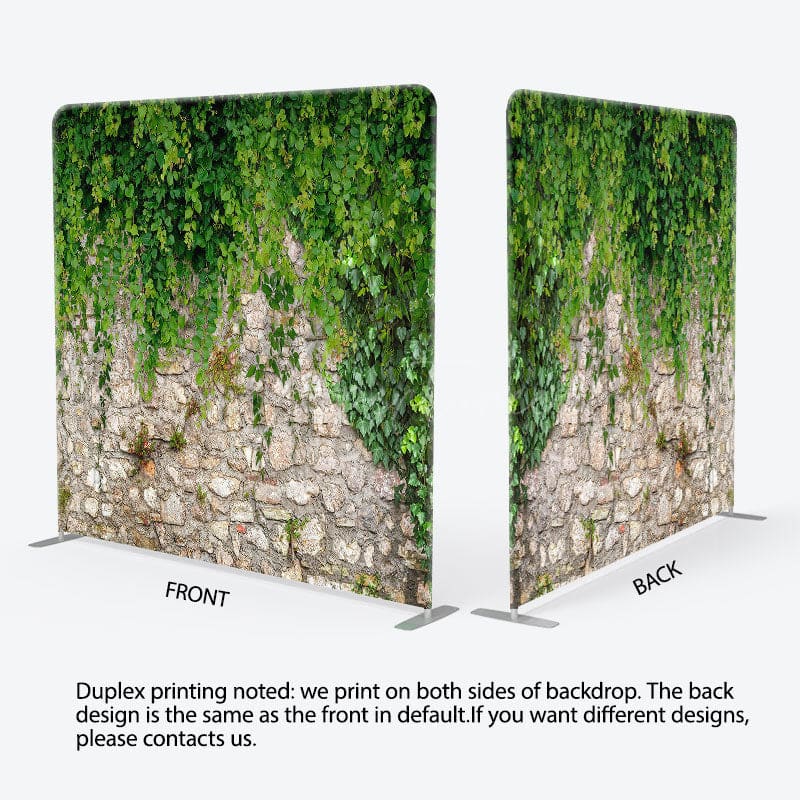 Aperturee - Aperturee Green Creepers Brick Wall Square Tension Backdrop