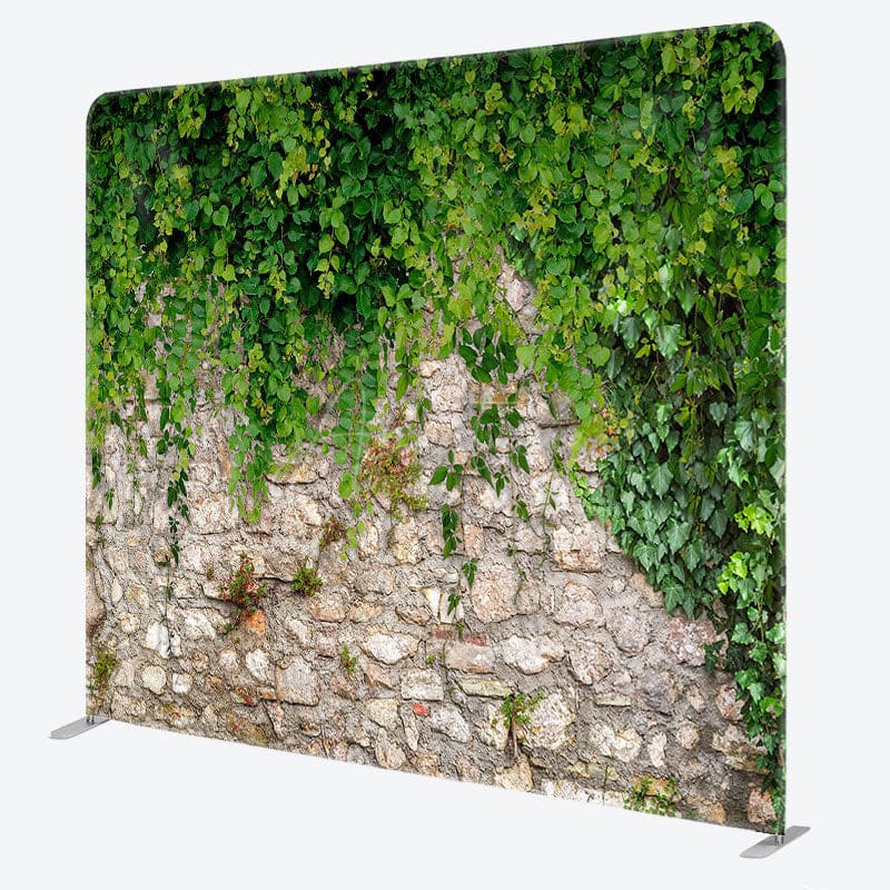 Aperturee - Aperturee Green Creepers Brick Wall Square Tension Backdrop