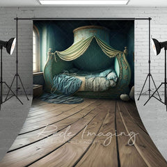 Aperturee - Aperturee Green Exotic Vibe Princess Bedroom Sweep Backdrop