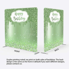 Aperturee Aperturee Green Glitter Diamonds Birthday Pillow Case Backdrop