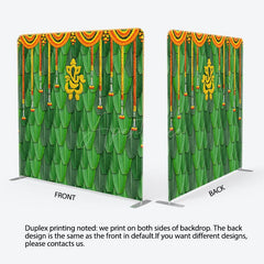 Aperturee - Aperturee Green Indian Ganesha Photography Pillow Case Backdrop