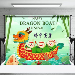 Aperturee - Aperturee Green Lake Bamboo Happy Dragon Boat Festival Backdrop
