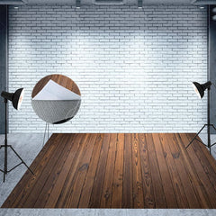 Aperturee - Aperturee Green Pink Dining Room Wood Floor Combo Set Backdrop