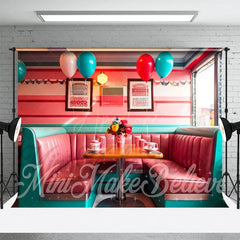 Aperturee - Aperturee Green Pink Dining Room Wood Floor Combo Set Backdrop