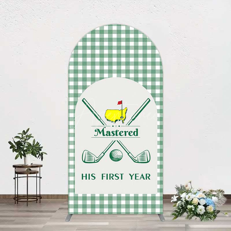 Aperturee Aperturee Green Plaid Mastered His First Year Arch Backdrop