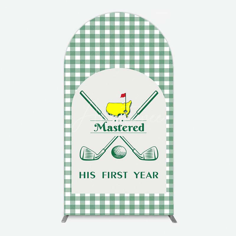 Aperturee Aperturee Green Plaid Mastered His First Year Arch Backdrop