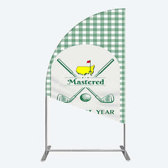 Aperturee Aperturee Green Plaid Mastered His First Year Half Moon Arch Backdrop