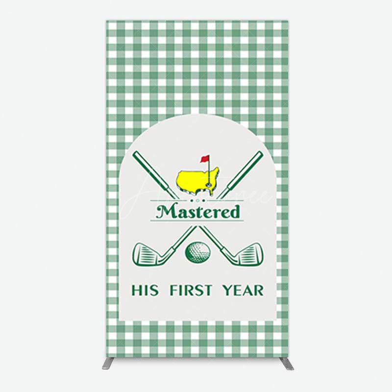 Aperturee Aperturee Green Plaid Mastered His First Year Rectangle Backdrop