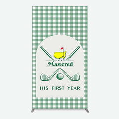 Aperturee Aperturee Green Plaid Mastered His First Year Rectangle Backdrop