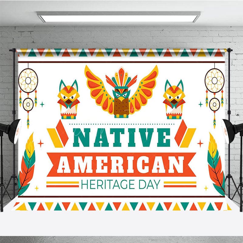 Aperturee - Aperturee Green Red Yellow Native American Heritage Day Backdrop