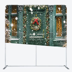 Aperturee - Aperturee Green Retro Door Tree Gifts Pillow Cover Backdrop