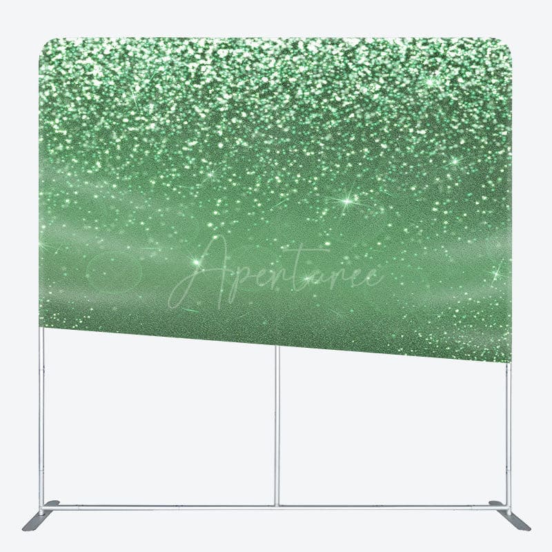 Aperturee - Aperturee Green Silver Glitter Dance Party Pillow Case Backdrop