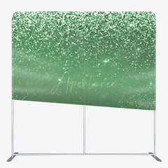 Aperturee - Aperturee Green Silver Glitter Dance Party Pillow Case Backdrop