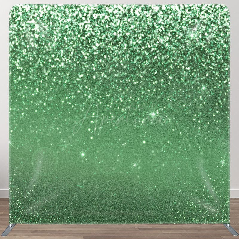 Aperturee - Aperturee Green Silver Glitter Dance Party Pillow Case Backdrop