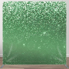 Aperturee - Aperturee Green Silver Glitter Dance Party Pillow Case Backdrop