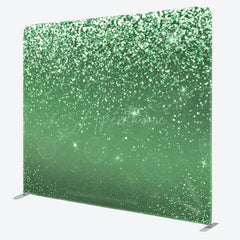 Aperturee - Aperturee Green Silver Glitter Dance Party Pillow Case Backdrop