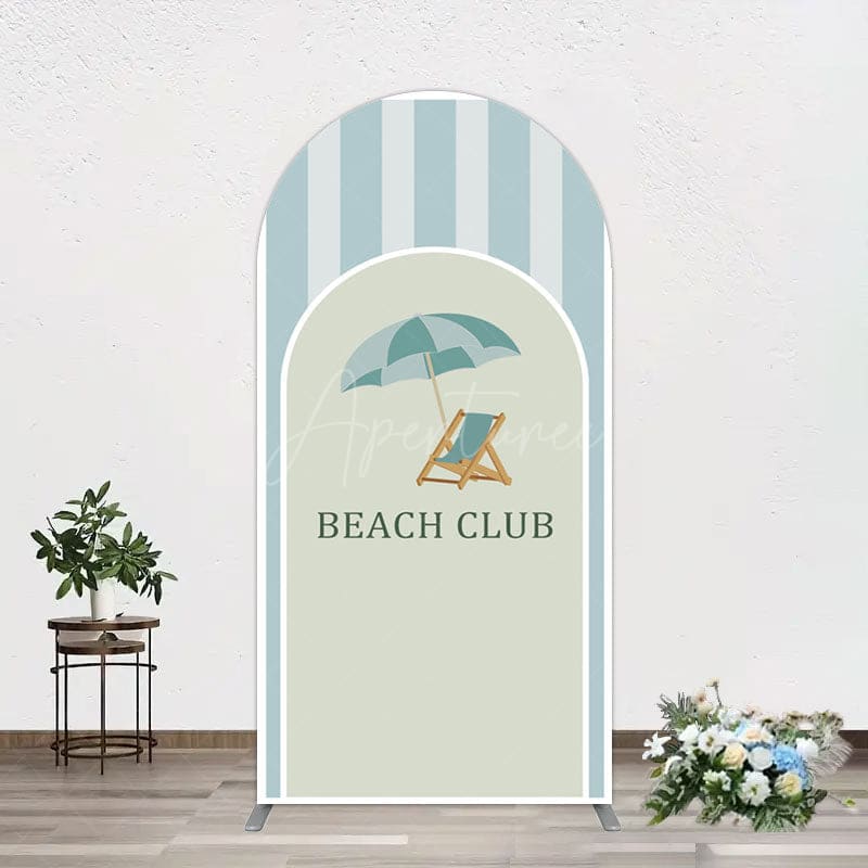 Aperturee - Aperturee Green Stripe Arch Beach Club Party Arch Backdrop