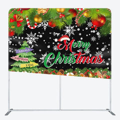 Aperturee - Aperturee Green Tree Merry Christmas Tension Fabric Backdrop