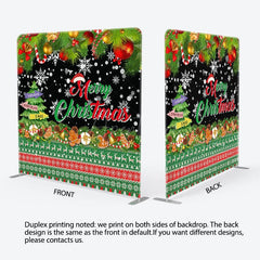 Aperturee - Aperturee Green Tree Merry Christmas Tension Fabric Backdrop