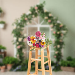 Aperturee - Aperturee Greenery Floral Room Spring Photography Backdrop