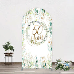 Aperturee - Aperturee Greenery Garland Anniversary 50 Years Arch Backdrop