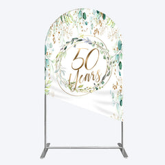 Aperturee - Aperturee Greenery Garland Anniversary 50 Years Arch Backdrop