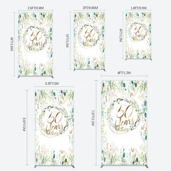 Aperturee - Aperturee Greenery Garland Anniversary 50 Years Rectangle Backdrop